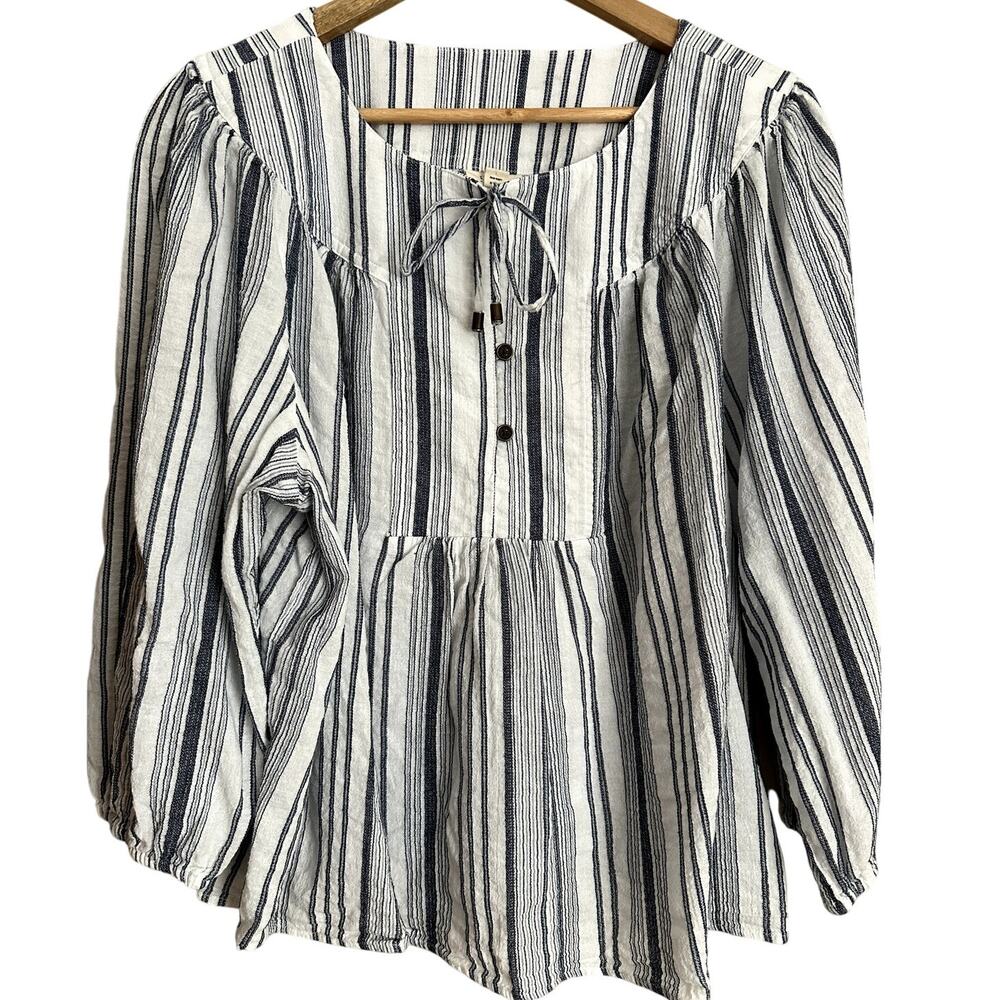 a.n.a A New Approach Striped Peasant Blouse -‎ Women’s 1X-EUC